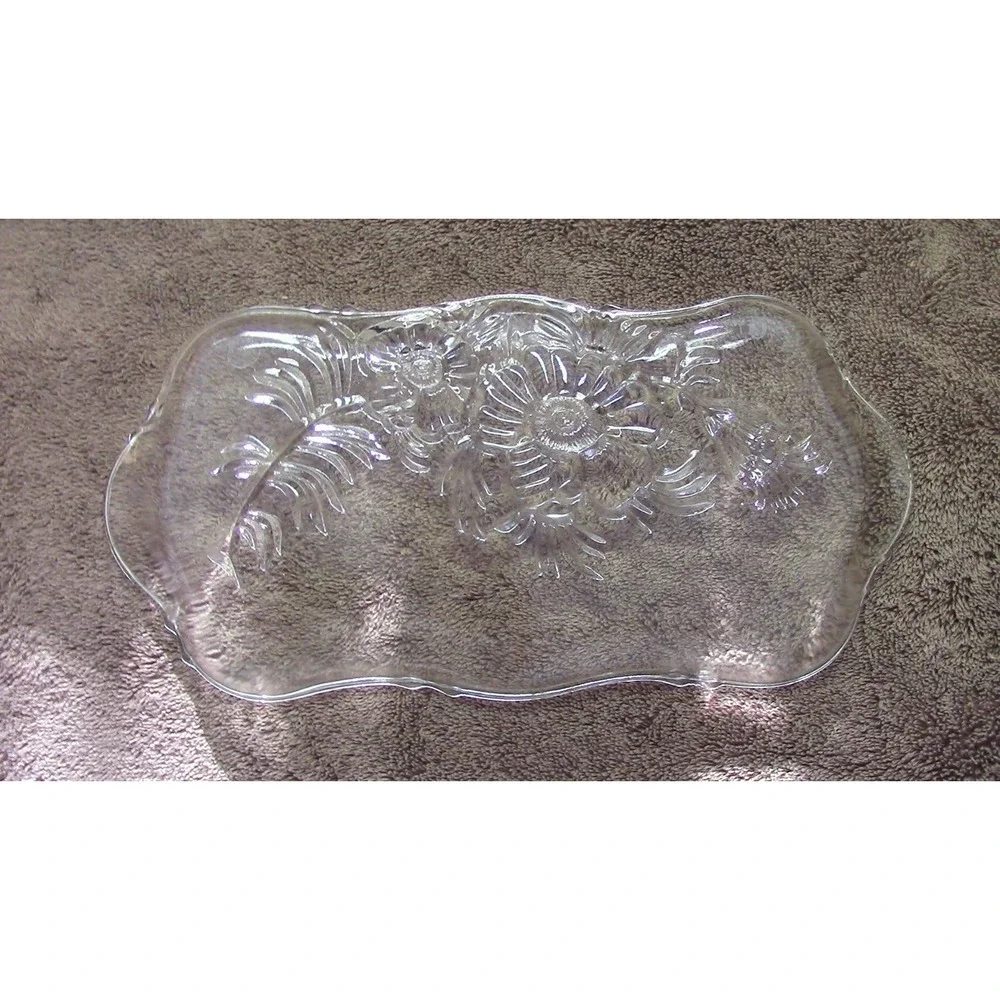 Vintage Jeanette Glass Co. Oblong Dresser/Serving Tray Camilla Pattern